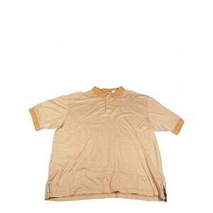 Ahead Authentics Men's XL Orange Striped Short Sleeve Polo Shirt